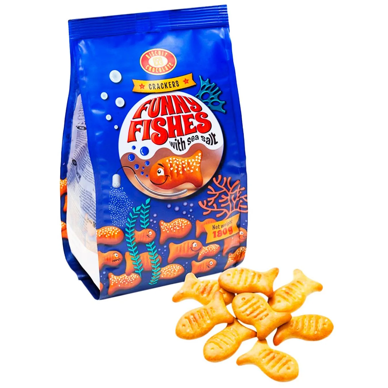 Крекер Бісквіт-Шоколад Funny Fishes 180г - Фото 1