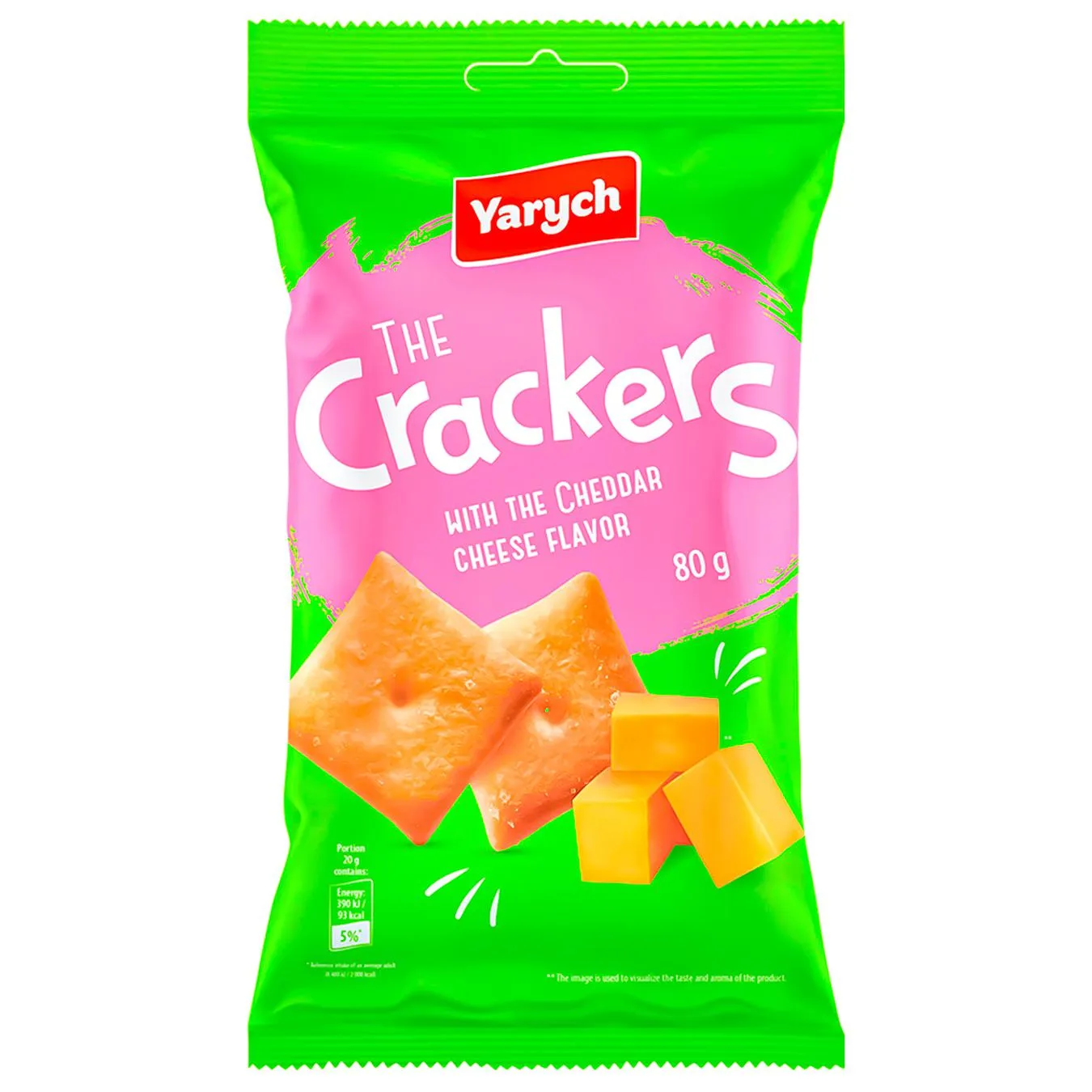 Крекер Yarych зі смаком сиру чеддер 80г - Фото 1