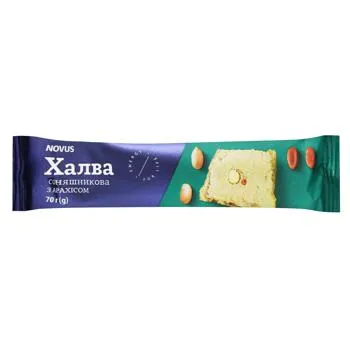 Халва cоняшникова Novus з арахісом 70г - Photo 1