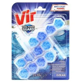 Блок для унітазу Vir Total Power Guard Океан 55г*3шт - Photo 1
