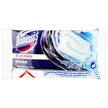 Блок для унітазу Domestos 3in1 Power Ocean змінний 35г - Photo 1