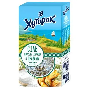 Сіль морська Хуторок харчова з травами 200г - Photo 1