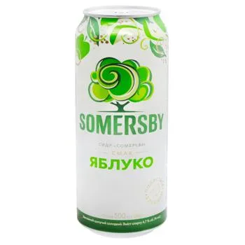 Сидр Somersby Яблуко 4,7% 0,5л - Фото 1