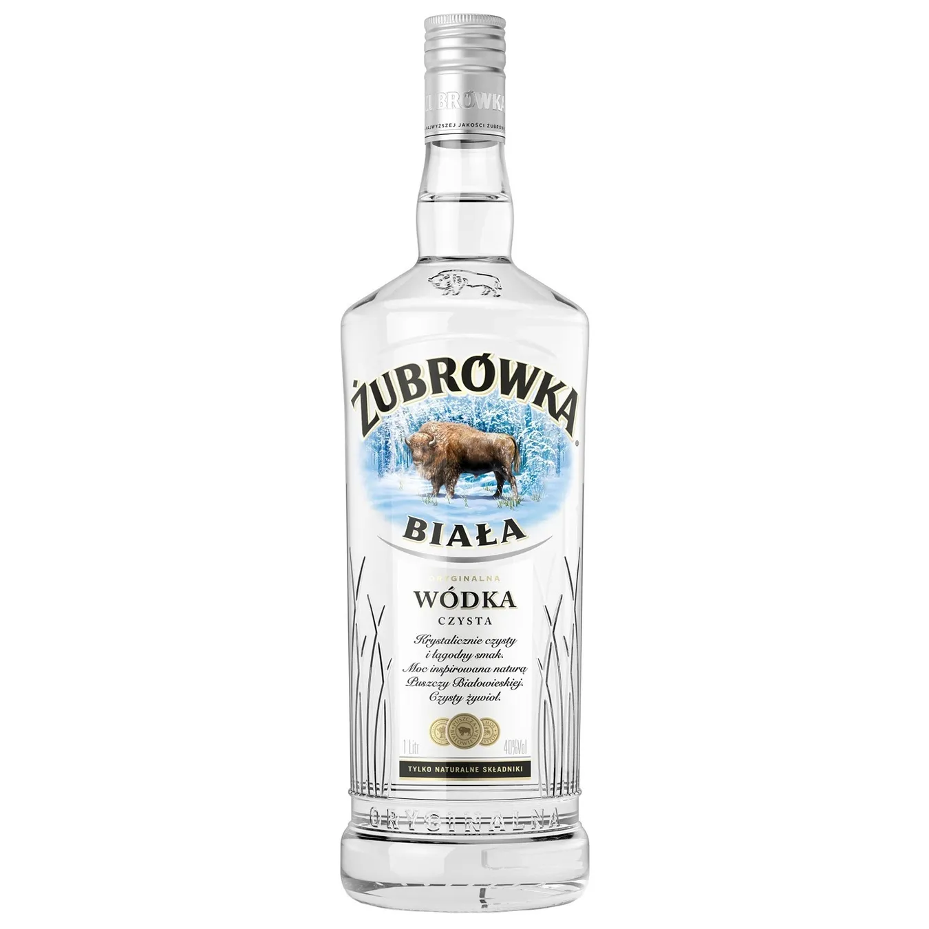 Горілка Zubrowka Бяла 40% 1л - Фото 1