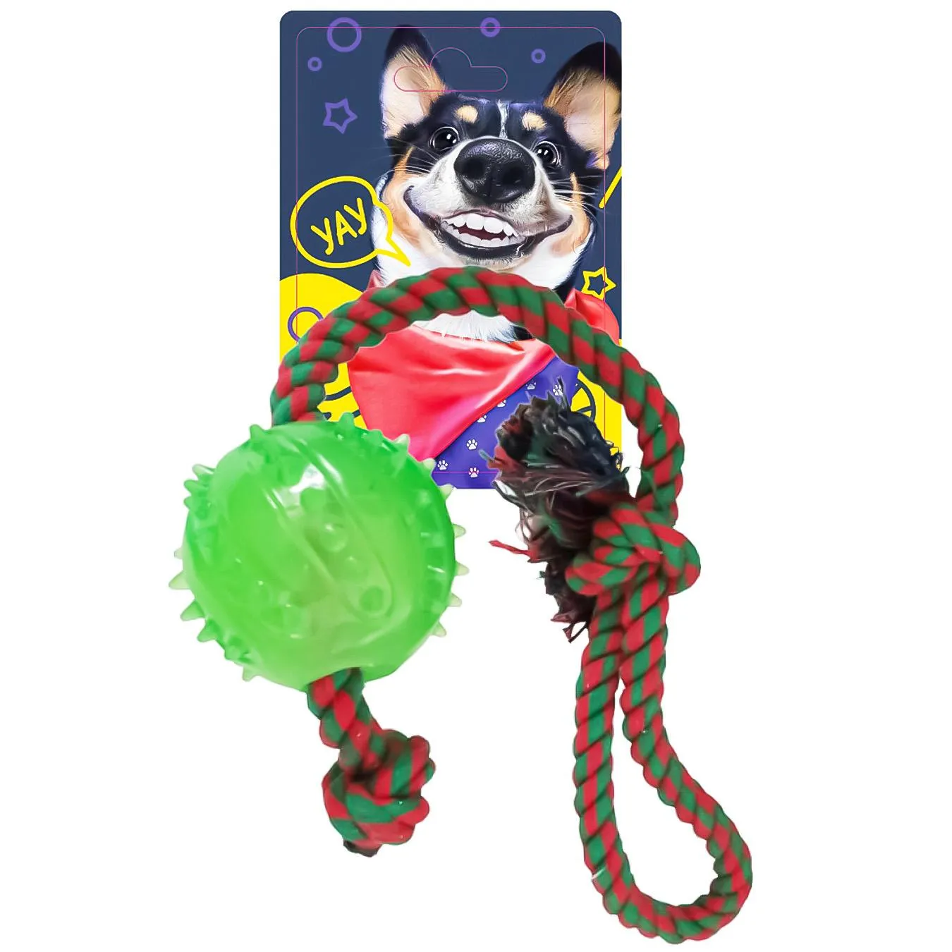 Іграшка для собак DGT М'яч на канаті 40см - Фото 1