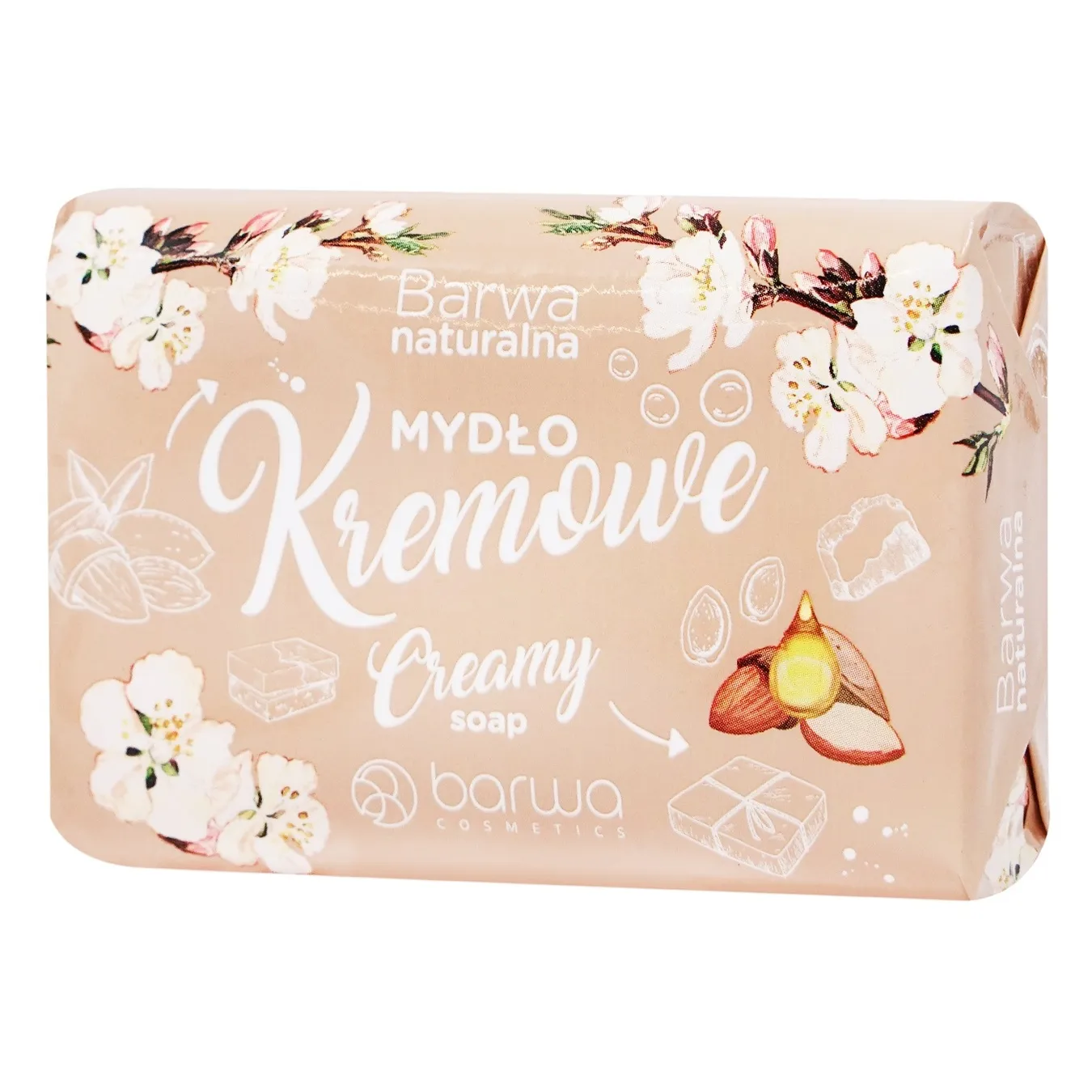 Крем-мило тверде Barwa Naturalna з олією мигдалю та екстрактом троянди 100г - Фото 1
