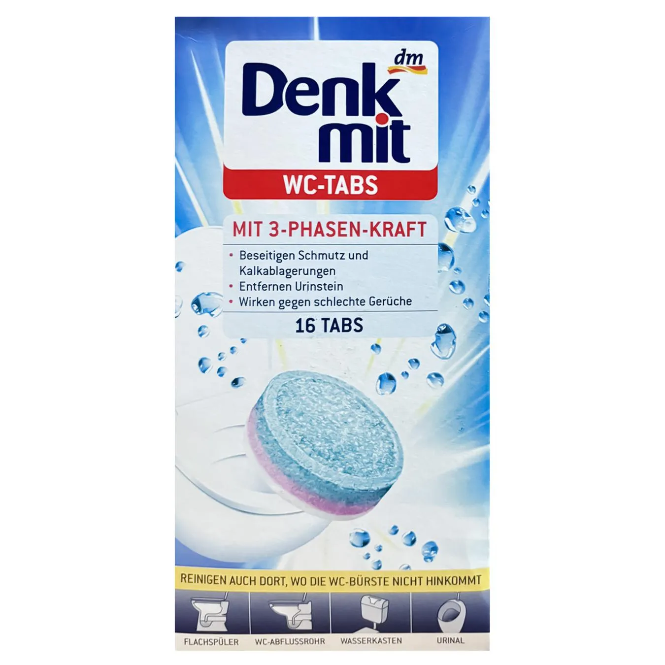 Таблетки для унітазу Denkmit 16шт - Фото 1