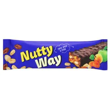 Батончик-мюслі Vale Nutty Way горіховий з фруктами глазурований 40г - Photo 1