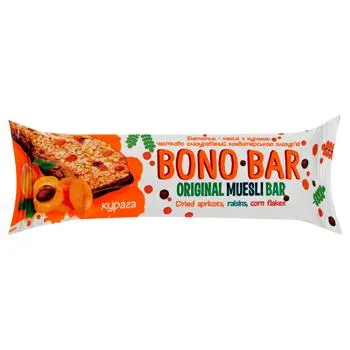 Батончик-мюслі Vale Bono Bar з курагою частково глазурований кондитерською глазур’ю 40г - Photo 3