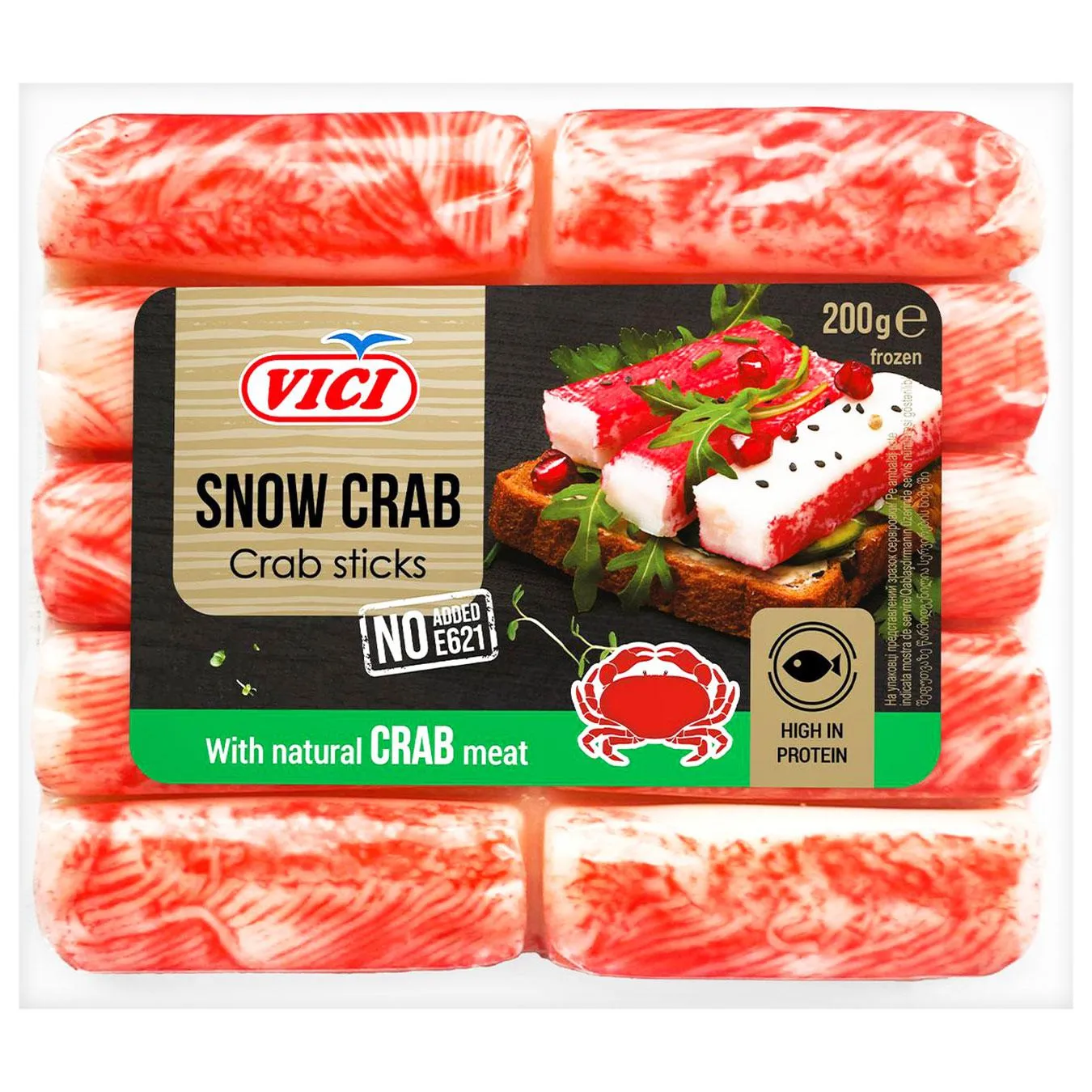 Крабові палички Vici з м'ясом натурального краба заморожені 200г - Фото 5