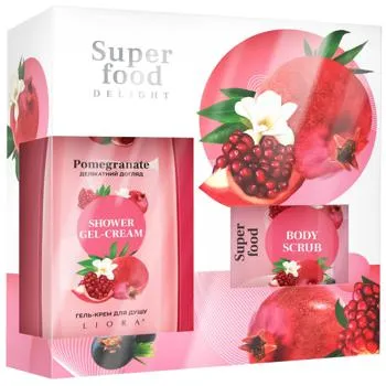 Набір косметичний Liora Super Food Гель-крем для душу 150мл + Скраб для тіла 150мл - Photo 1