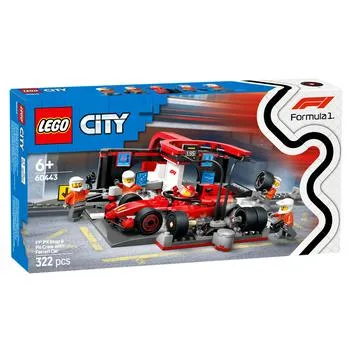 Конструктор Lego City Піт-стоп і піт-екіпаж F1 з болідом Ferrari - Фото 1