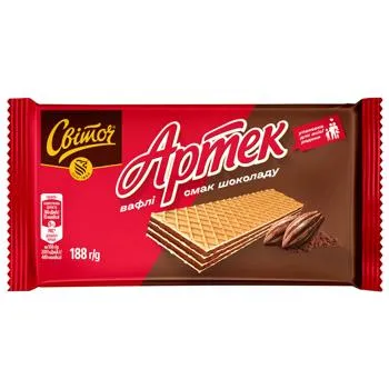Вафлі Світоч Артек смак шоколаду 188г - Photo 1