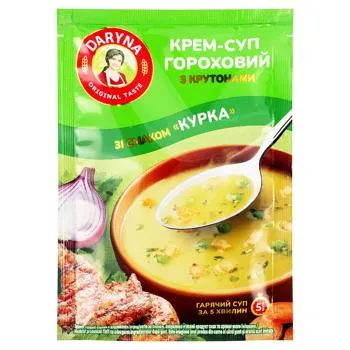 Крем-суп Daryna гороховий зі смаком курки з крутонами 18г - Photo 1