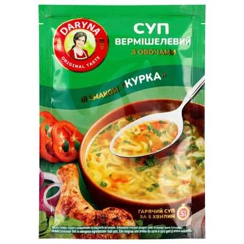 Суп Daryna вермішелевий зі смаком курки з овочами 18г - Photo 1