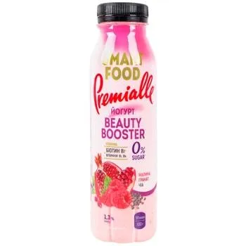 Йогурт Premialle Smart Food Вeauty Booster малина-гранат-чіа 1,3% 290г - Photo 3