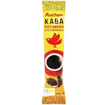 Кава Auchan розчинна сублімована 1,8г - Photo 1