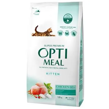 Корм сухий Optimeal з куркою для кошенят 1,5кг - Photo 1