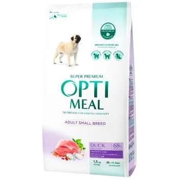 Корм сухий Optimeal з качкою для собак малих порід 1,5кг - Фото 1