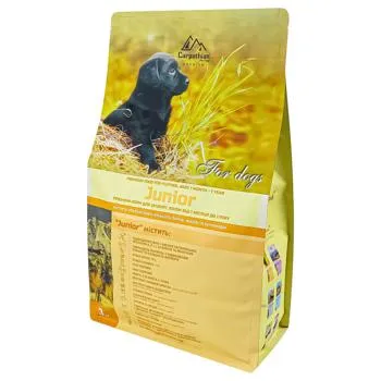 Корм сухий Carpathian Pet Food Junior із куркою, скумбрією та сухим молоком для цуценят 3кг - Photo 1