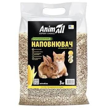 Наповнювач гігієнічний AnimAll для домашніх тварин кукурудзяний 3кг - Фото 1
