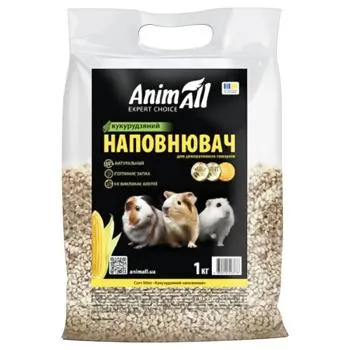 Наповнювач гігієнічний AnimAll для декоративних гризунів кукурудзяний 1кг - Photo 1