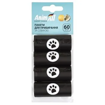 Пакети AnimAll для прибирання за собакою 4 рулони по 15 штук - Photo 1