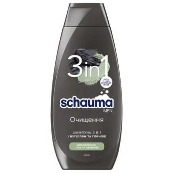 Шампунь для чоловіків Schauma 3-в-1 Вуголь та вулканічна глина для нормального волосся 400мл - Фото 4
