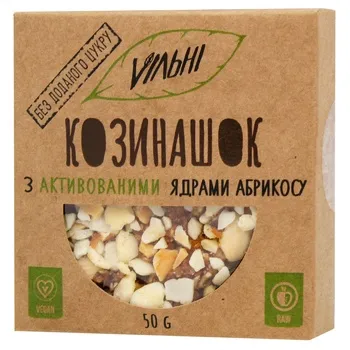 Козинак Vільні з активованими ядрами абрикосу 50г - Фото 1