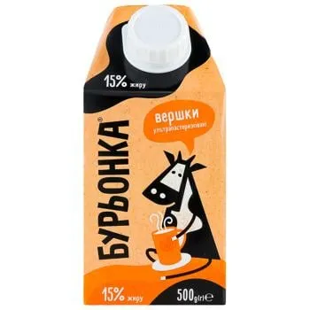 Вершки Бурьонка ультрапастеризовані 15% 500г - Photo 4