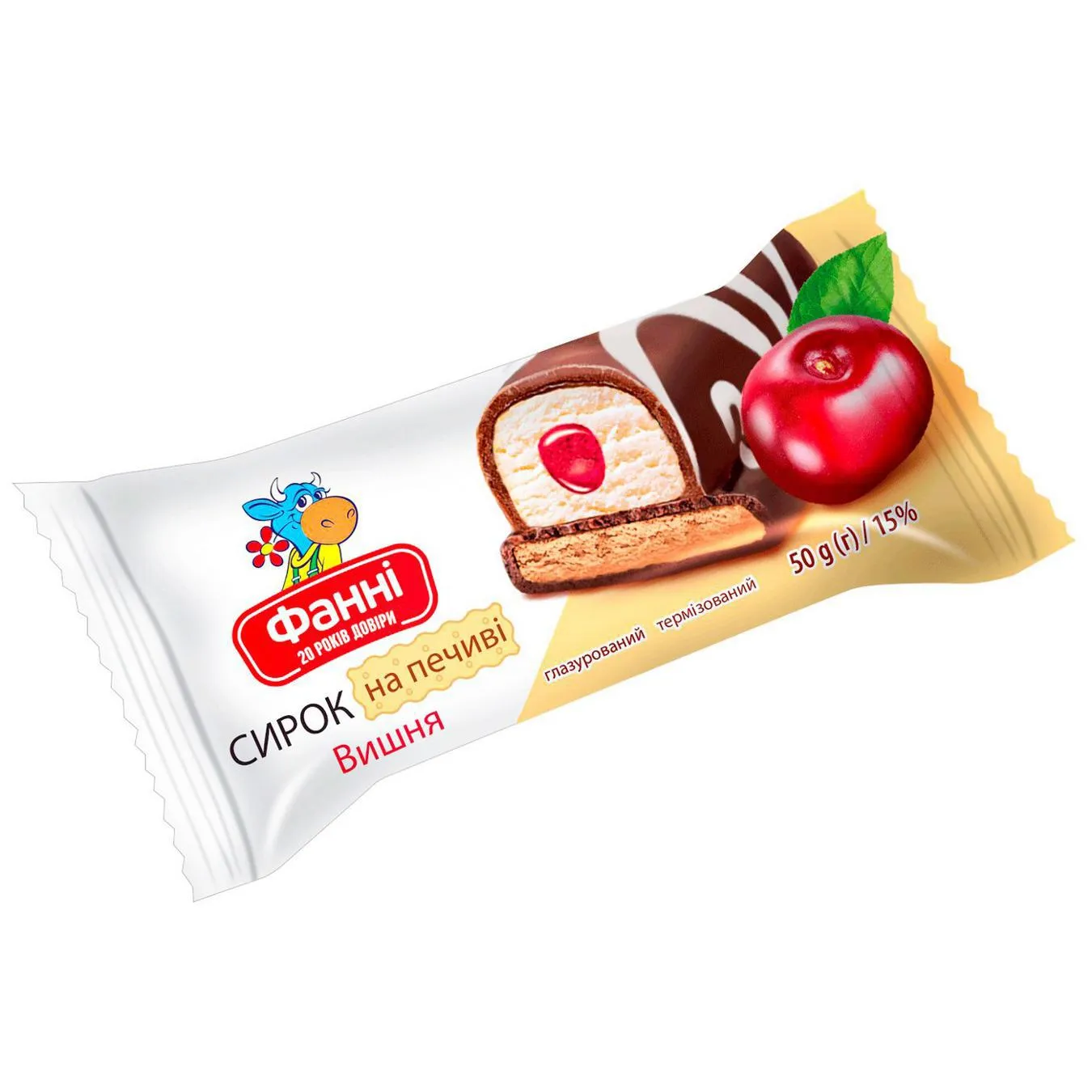 Сирок глазурований Фанні вишня на печиві 15% 50г - Фото 4