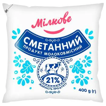 Сметанний продукт Мілкове 21% 400г - Photo 1
