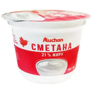 Сметана Auchan 21% 180г - Photo 1