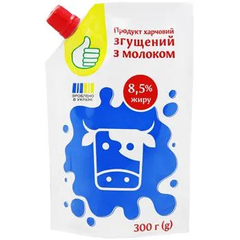 Продукт харчовий згущений з молоком Auchan 8,5% 300г - Photo 1