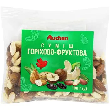 Суміш Auchan горіхово-фруктова 100г - Photo 1