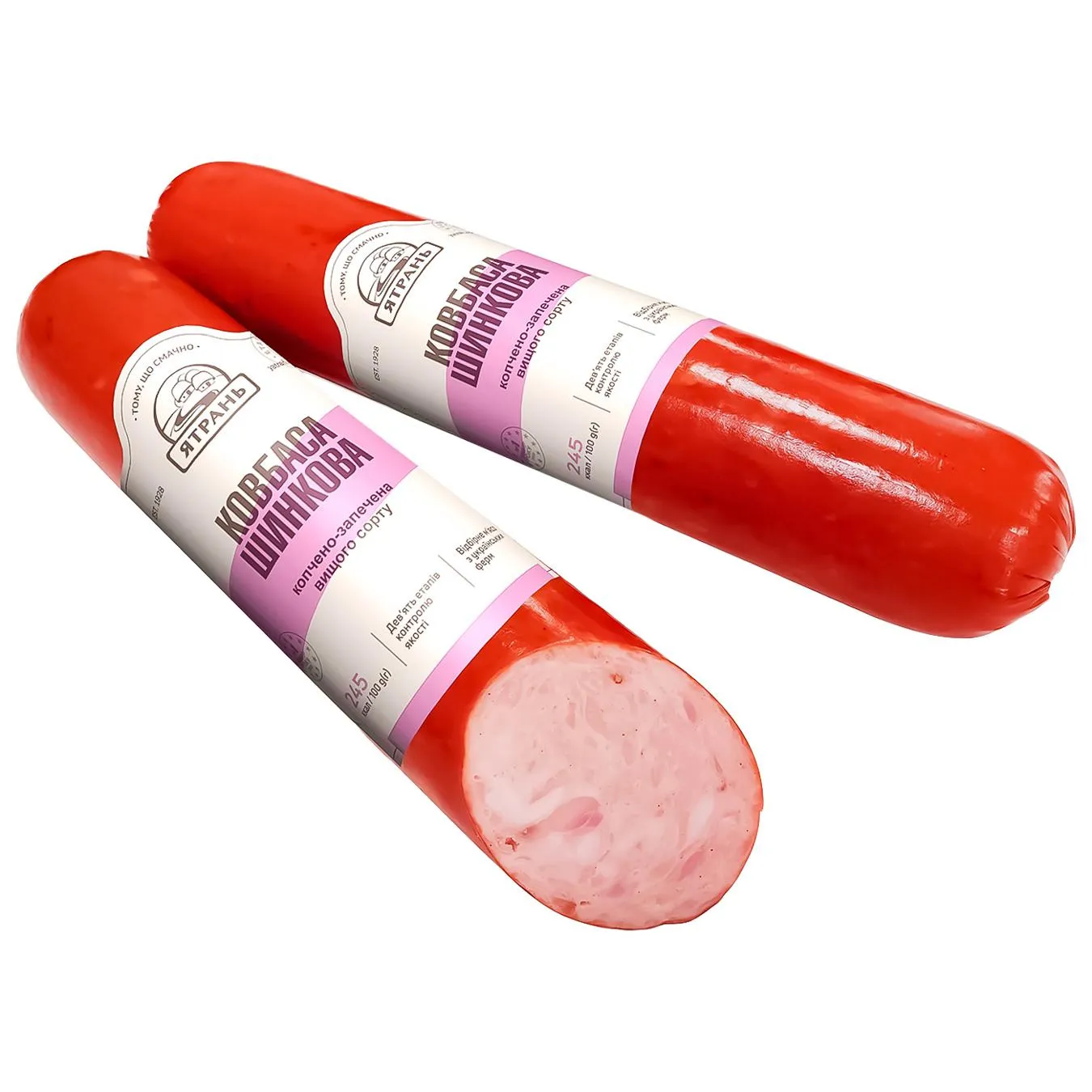 Ковбаса Ятрань Шинкова копчено-запечена вищий сорт 430г - Фото 3