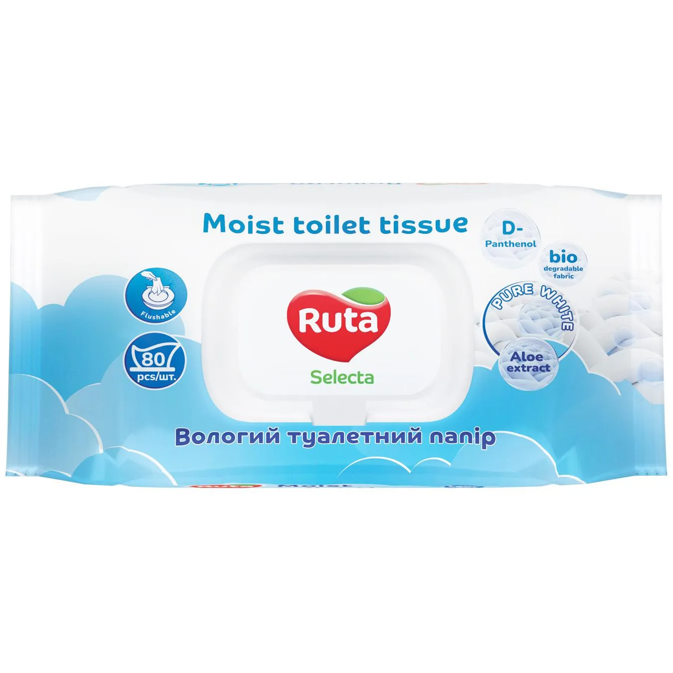 Туалетний папір вологий Ruta Selecta 80шт - Фото 1