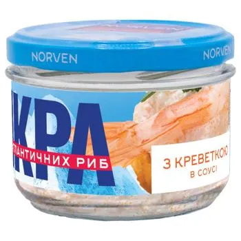 Ікра атлантичних риб Norven в білому соусі з креветкою 160г - Photo 3