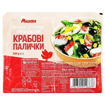 Крабові палички Auchan 200г - Фото 1