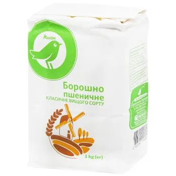 Борошно Auchan пшеничне класичне вищого гатунку 1кг - Photo 1