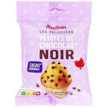 Краплі Auchan шоколадні 100г - Фото 1