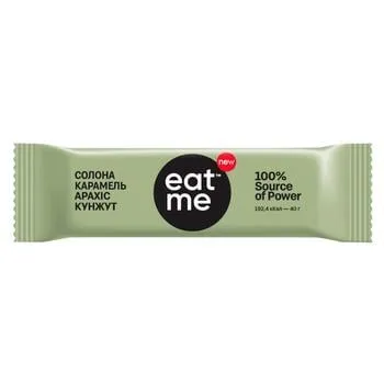 Батончик Eat Me солона карамель-арахіс-кунжут 40г - Photo 3