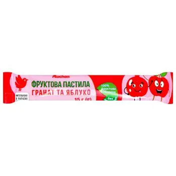 Пастила фруктова Auchan гранат та яблуко 15г - Photo 1