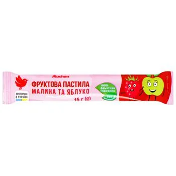 Пастила фруктова Auchan малина та яблуко 15г - Photo 1