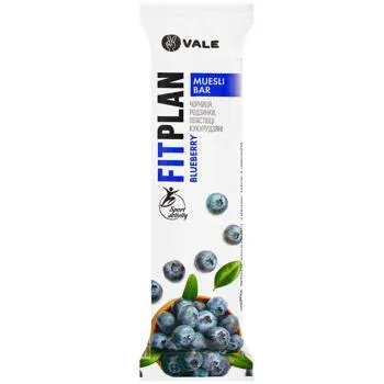 Батончик-мюслі Vale Fitplan з чорницею частково глазурований 25г - Photo 3