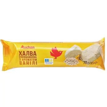 Халва Auchan соняшникова ванільна 70г - Photo 1