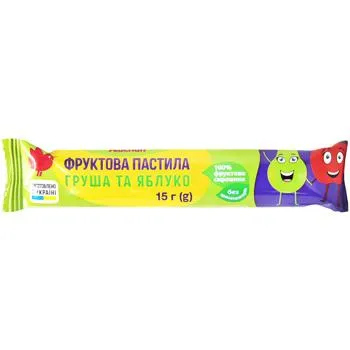 Фруктова пастила Auchan груша та яблуко 15г - Photo 1
