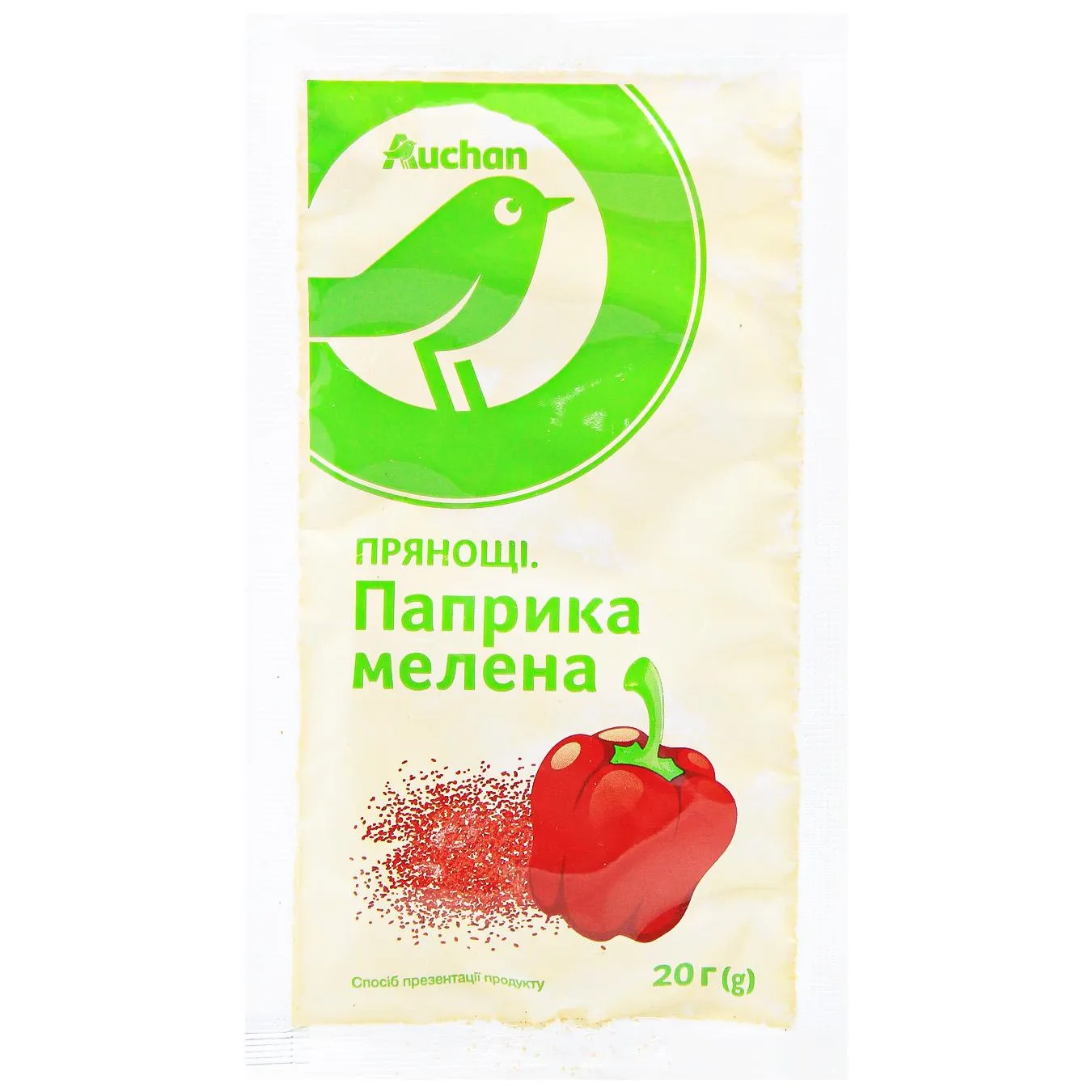 Паприка Auchan мелена 20г - Фото 1