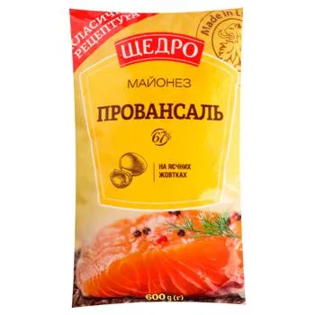 Майонез Щедро Провансаль 67% 600г - Фото 1