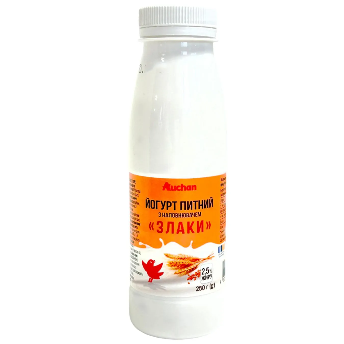 Йогурт Auchan Злаки 2,5%, 250 мл - Фото 1
